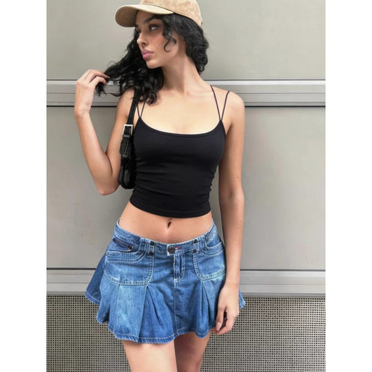 Damen Sexy Spaghetti-Trägertop mit minimalistischen Design und figurbetontem Schnitt EB
