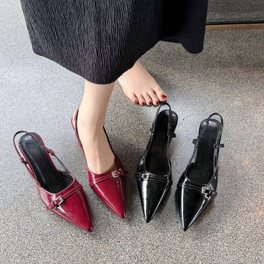 Damen Sling-Ballerinas mit modischem Riemchen und eleganter Kappe EB
