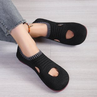 Damen atmungsaktive Laufchuhe mit flexiblem Strick-Obermaterial EB