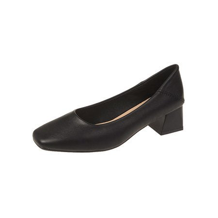 Damen elegante Blockabsatz-Pumps mit geschmeidiger Oberfläche EB