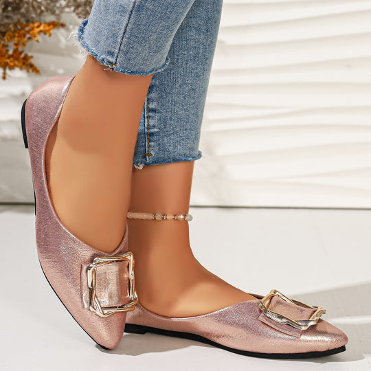 Damen elegante Ballerinas mit Dekorativem Schmuckdetail EB