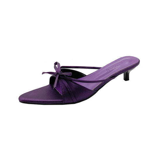 Damen Elegante Slingback-Mules mit dekorativen Schleifen EB