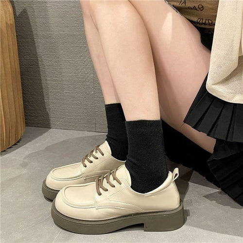 Damen modische Schnürschuhe mit komfortabler Plateau-Sohle EB