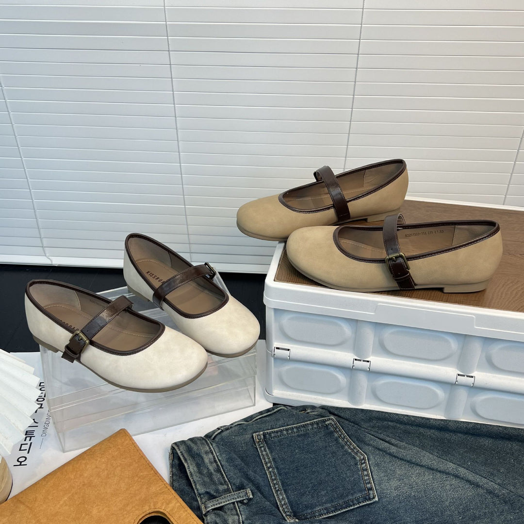 Damen Ballerinas mit modischem Riemen und ergonomischer Innensohle EB