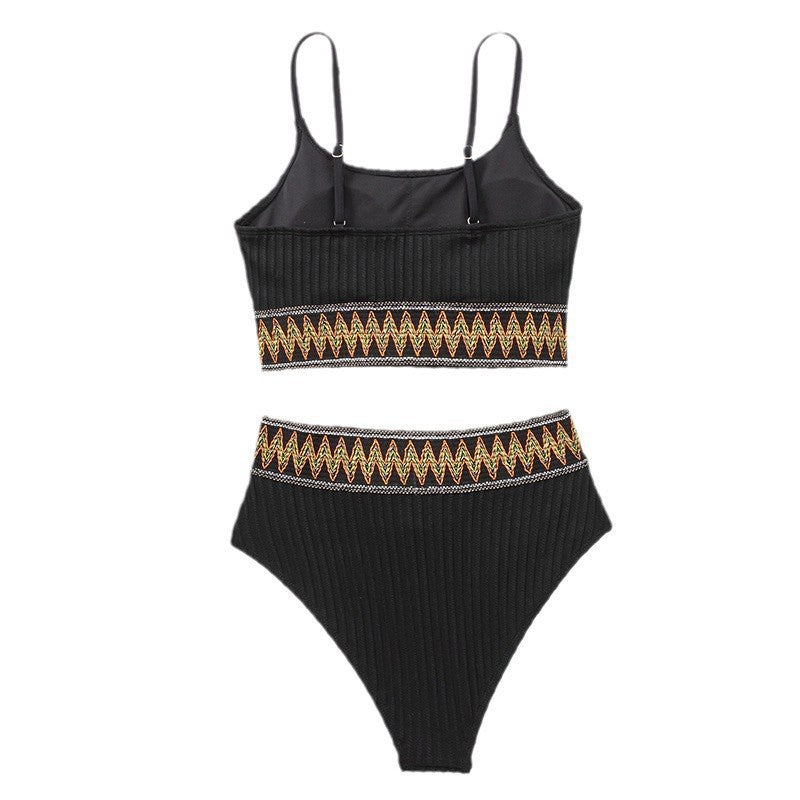 Damen Zweiteiliges Bikini-Set mit modischem Gummiband EB
