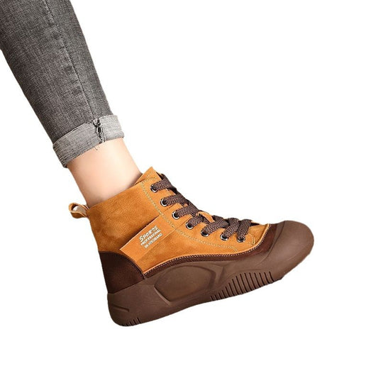 Damen Sportliche High-Top Sneakers mit strapazierfähigem Wildleder und stabiler Sohle EB
