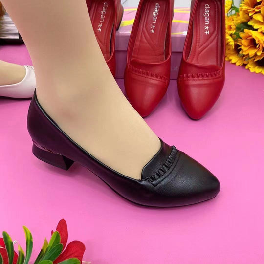 Damen elegante Ballerinas mit modischem Absatz und dezentem Design EB