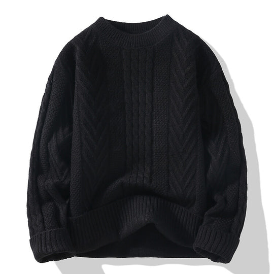 Herren Strickpullover mit modernen Zopf- und Rippstrukturen EB
