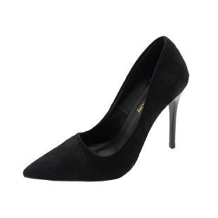 Damen elegante spitze Pumps mit feinem Veloursleder EB