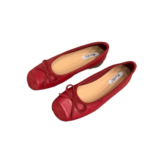 Damen elegante Ballerinas mit schimmerndem Effekt und zierlicher Schleife EB