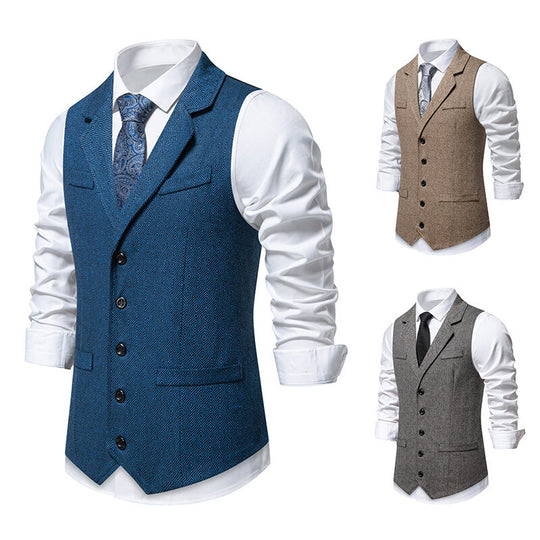Herren elegante Weste mit geometrischem Muster EB