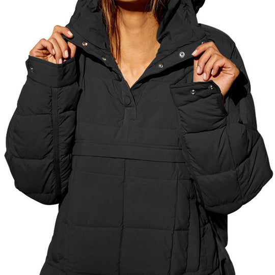 Damen lässige Winterjacke mit Steppdesign und Kragen EB