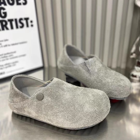 Damen Modische Clogs mit komfortablem Innenfutter und praktischem Druckknopfverschluss EB