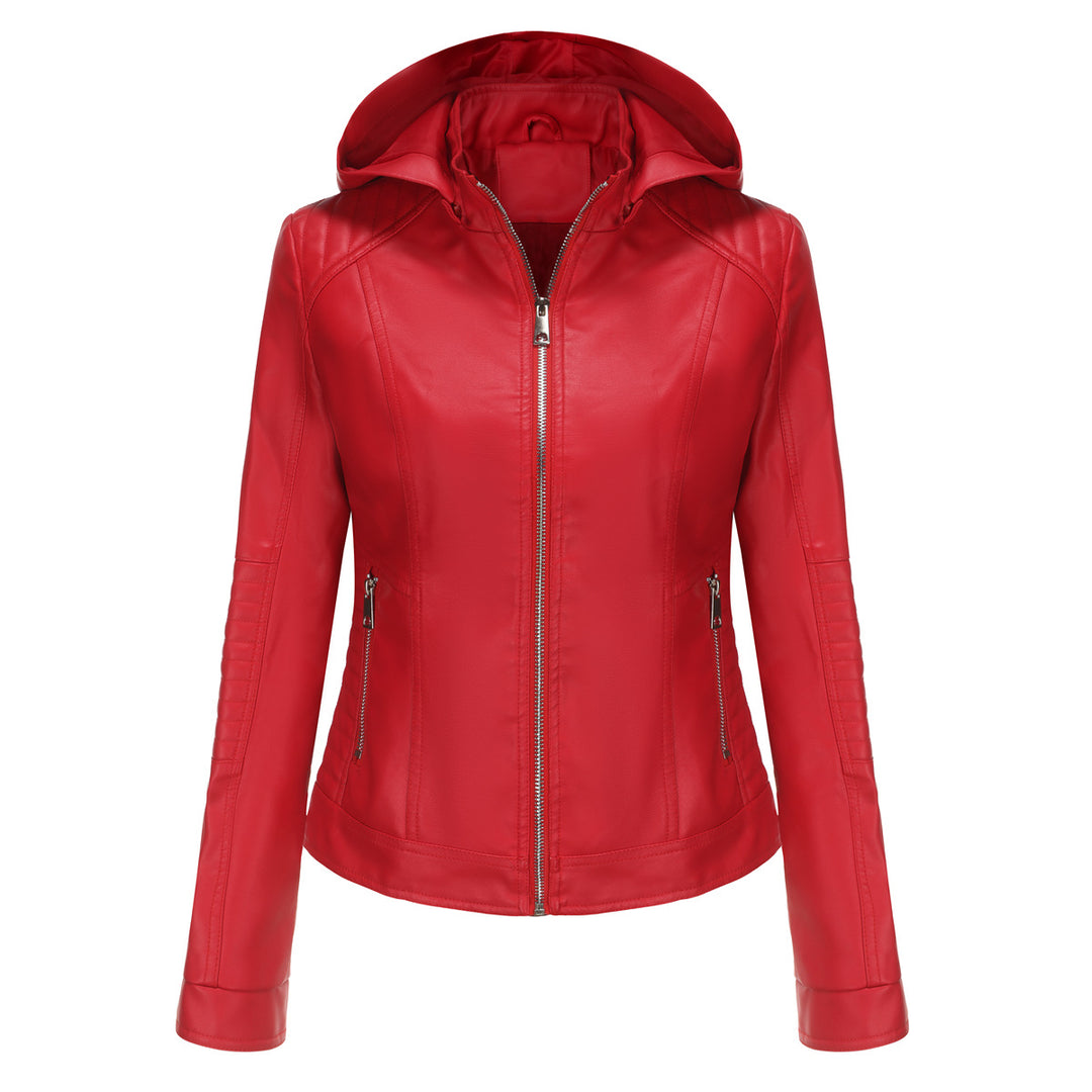 Damen Kapuzenjacke aus hochwertigem Kunstleder EB