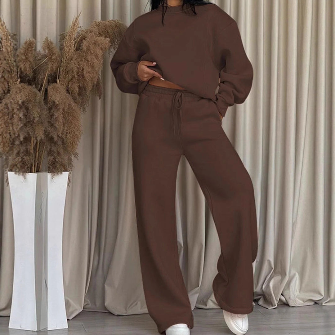 Damen nan lässiges Oversize Sweatshirt und weite Jogginghose Set EB