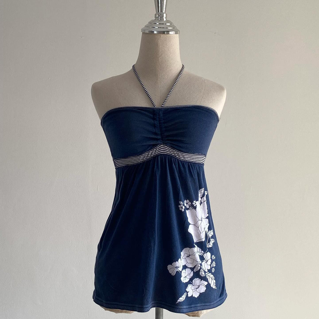 Damen Strandoberteil mit floralem Design und schulterfreiem Schnitt EB