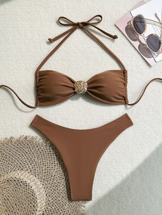 Damen Glamouröser Monokini mit modischen Cut-Outs EB