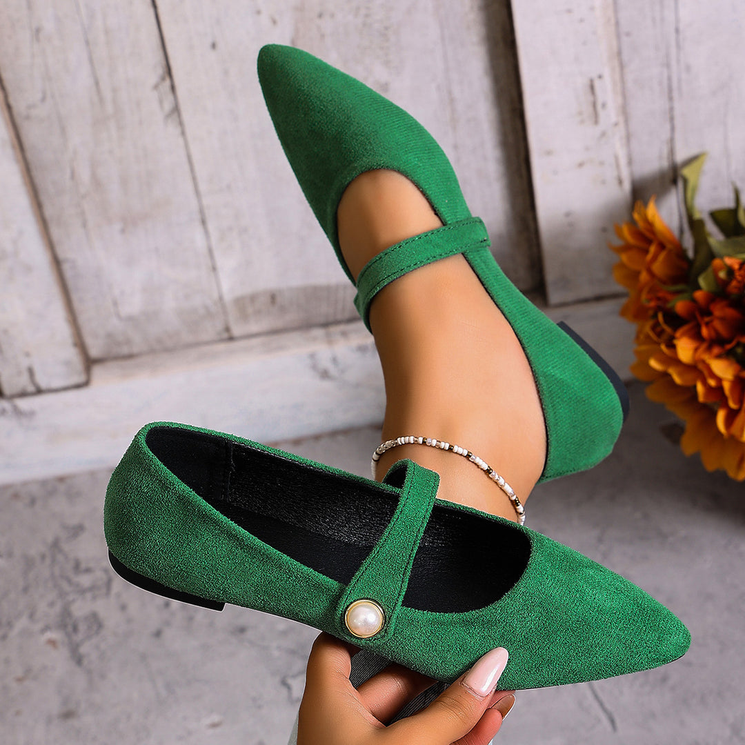 Damen Elegante Slingback-Ballerinas mit modischem Perlen-Detail EB