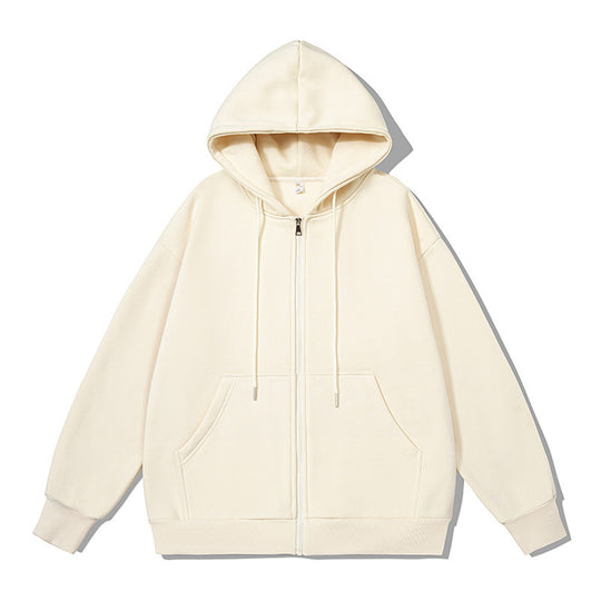 Unisex oversized Kapuzenjacke mit ausladendem Schulterschnitt, durchgehendem Reißverschluss und French-Terry EB