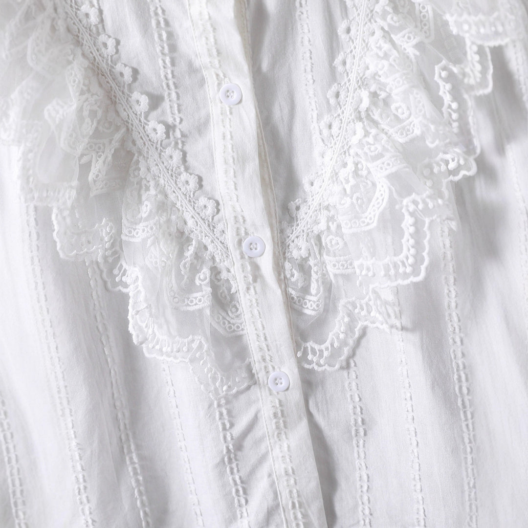 Mädchen Rüschenbluse mit eleganten Spitzenakzenten EB