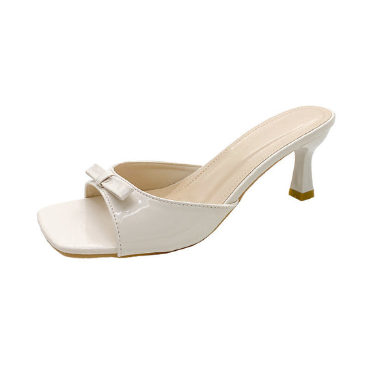 Damen elegante Absatzsandalen mit modischer Schleifenapplikation EB