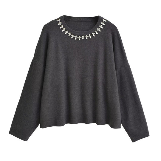 Damen Eleganter Pullover mit Glitzerdetails EB