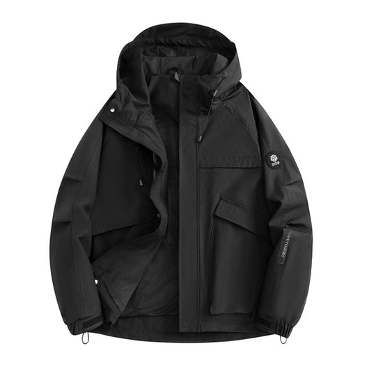 Herren multifunktionale Outdoor-Jacke mit verstellbarer Kapuze EB