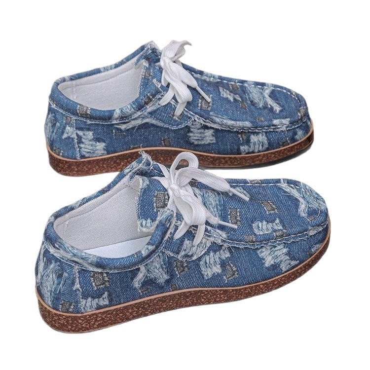 Damen Komfortable Freizeitschuhe mit lässigem Denim-Design EB
