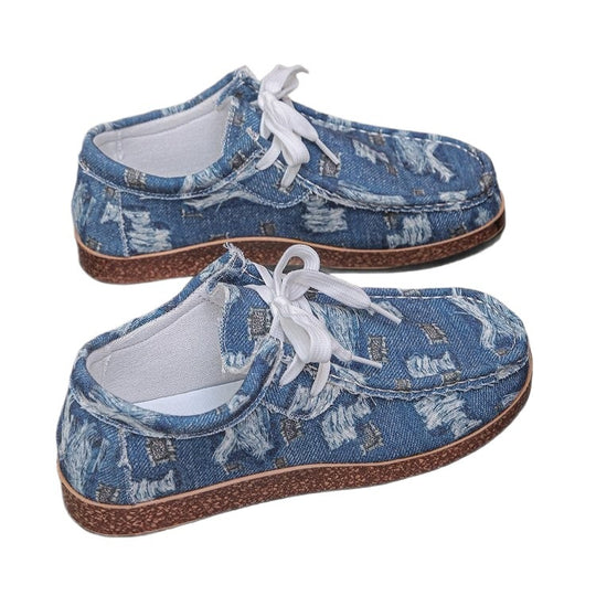 Damen Komfortable Freizeitschuhe mit lässigem Denim-Design EB