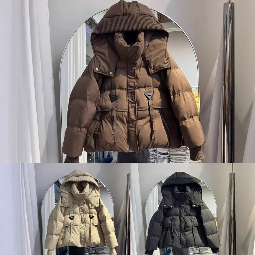 Damen Ultraleichte Pufferjacke mit verstellbarem Kapuzenkragen und praktischen Reißverschlusstaschen EB