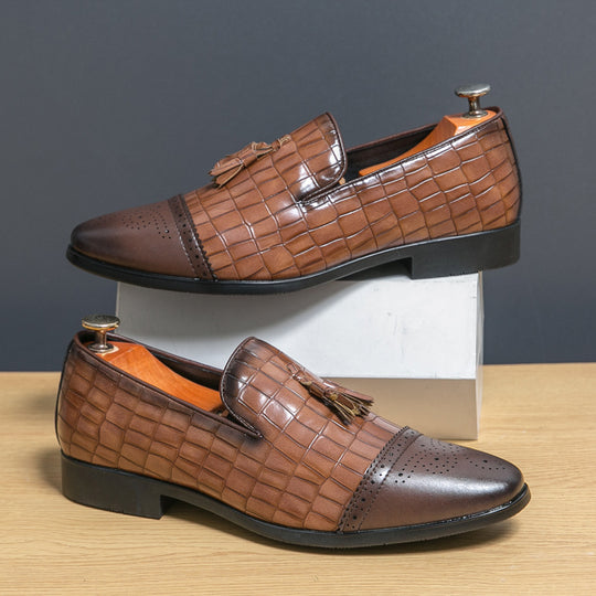 Herren Elegante Mokassins aus hochwertigem Leder mit modischem Mustermix EB