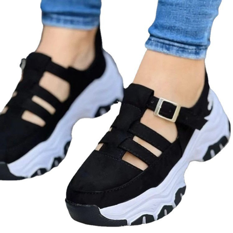 Damen  Plateau-Sneaker mit Riemchenverschluss und gepolsterter Komfortsohle EB