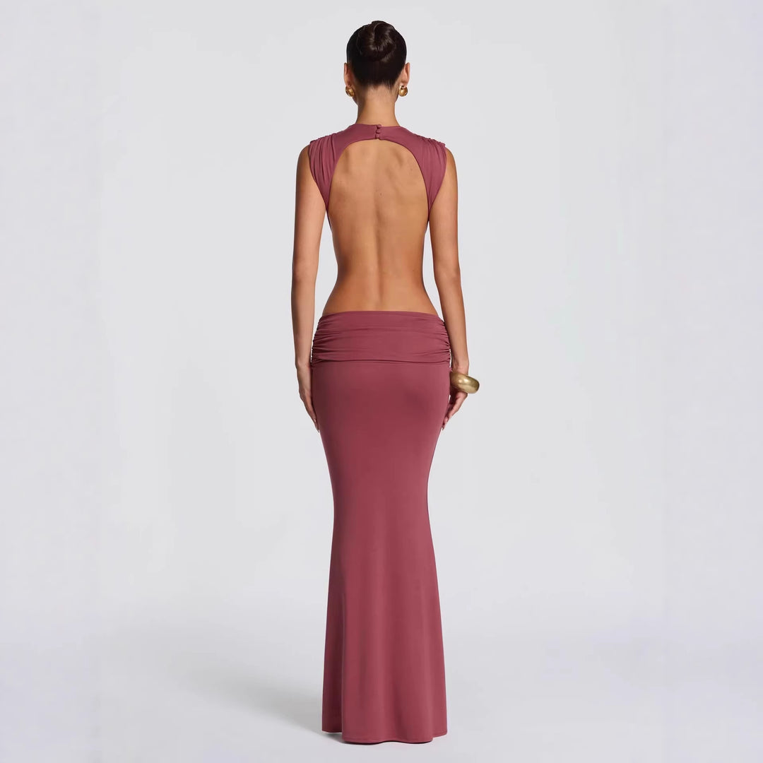 Damen Langes Maxi-Kleid mit raffinierten Cut-Outs und Raffung EB