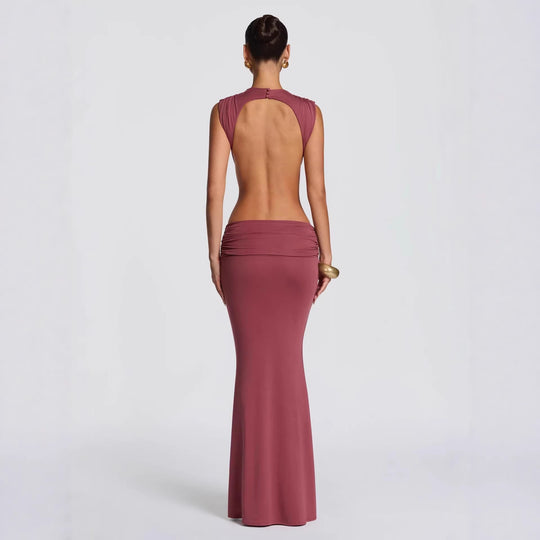 Damen Langes Maxi-Kleid mit raffinierten Cut-Outs und Raffung EB