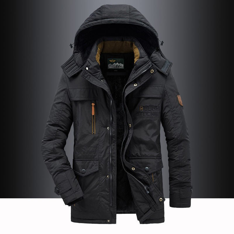 Herren nan isolierte Kapuzenparka mit Sherpa-Innenfutter, winddichter Front und Multifunktions-Taschen EB