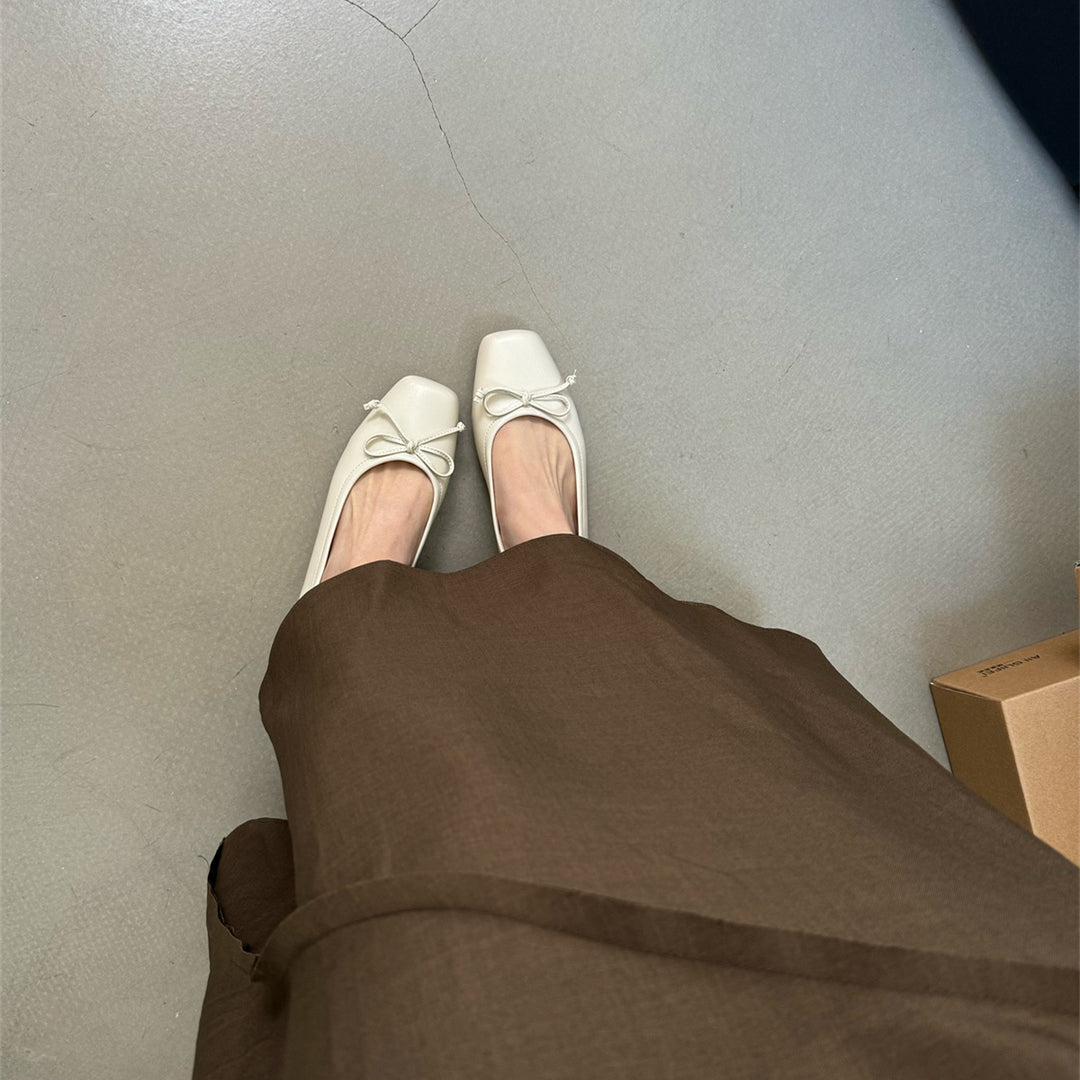 Damen klassisch geschnittene Ballerinas mit zierlichem Schleifenakzent und komfortabler Fußbettung EB