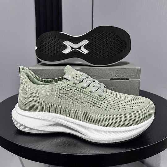 Herren nan atmungsaktive gestrickte Laufschuhe mit dämpfender Leichtschaumsohle EB