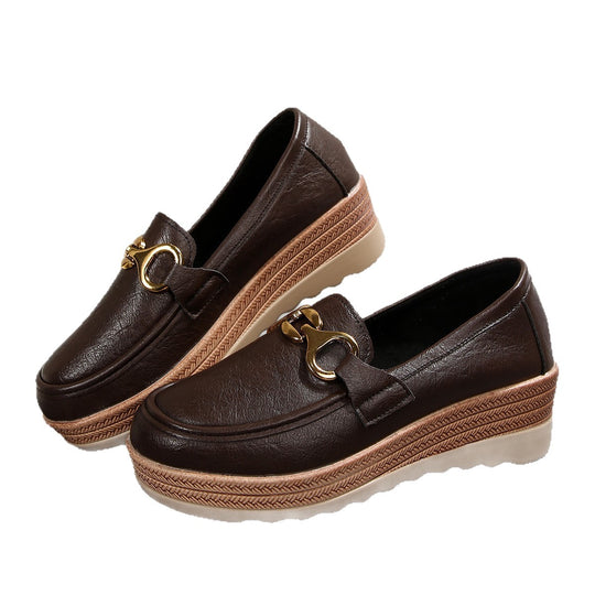 Damen Schicke Loafers mit modischem Kork-Detail und rutschfester Sohle EB