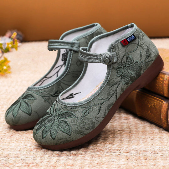 Damen Elegante und bequeme Ballerinas mit floralem Design EB