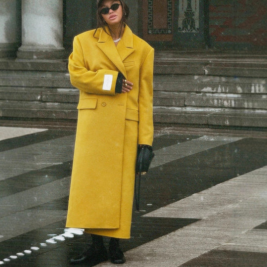 Damen Oversized Wollmantel EB