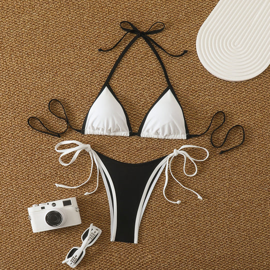 Damen Triangel-Bikini mit eleganten Schleifen EB