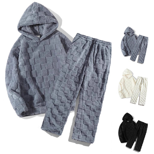 Damen Gemütliches Fleece-Set mit Kapuze und elastischem Bund EB