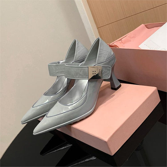 Damen elegante Slingback-Pumps mit moderner Schnallenverzierung EB