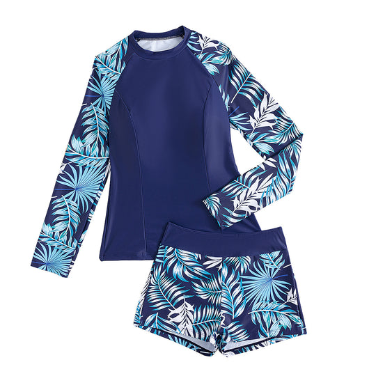 Damen Surfanzug mit langem Arm und stylishen Pflanzenmotiven EB