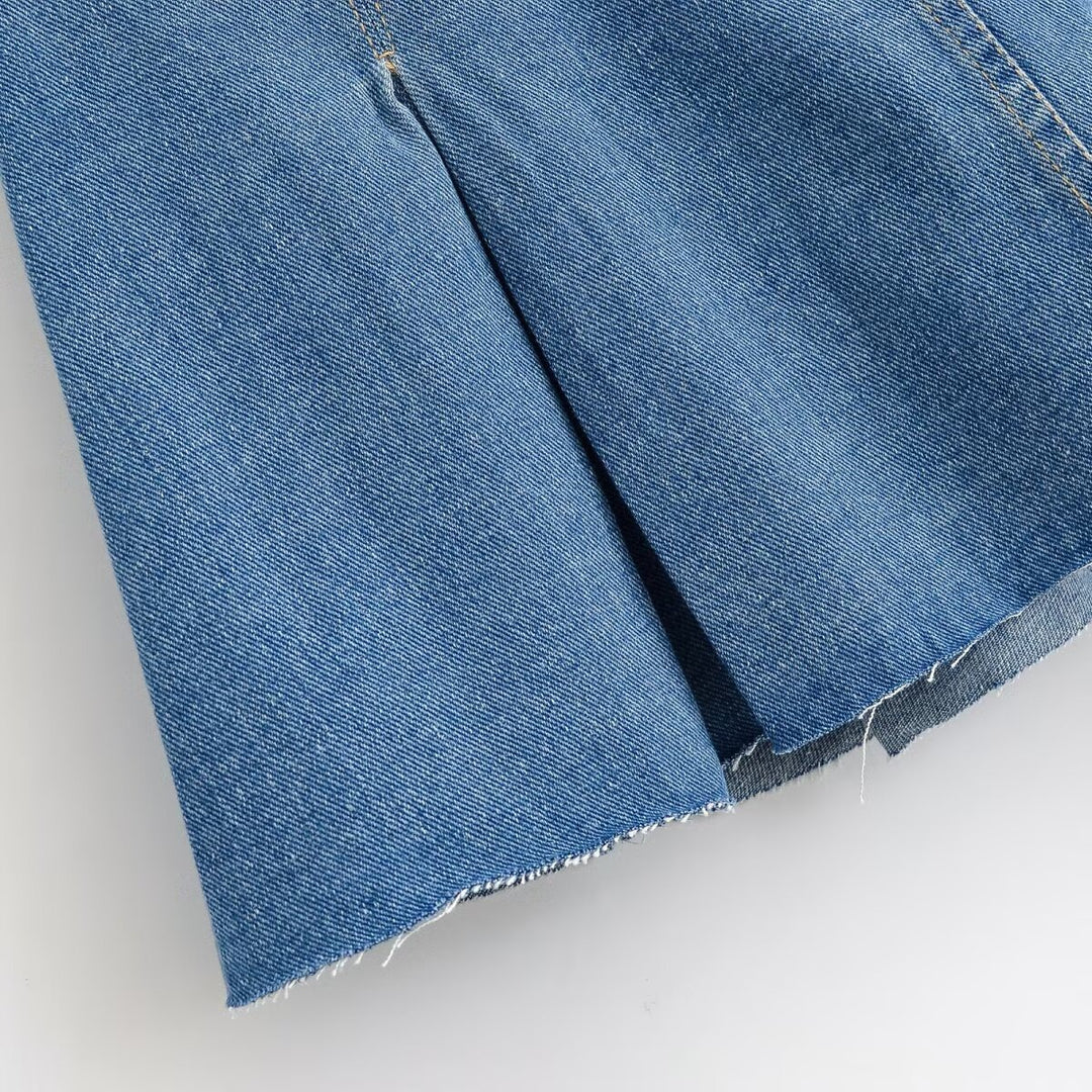 Damen Jeansrock mit lässigem A-Linien-Schnitt und dezenten Falten EB