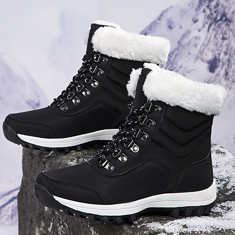 Damen Winterstiefel mit weichem Kunstfellkragen und rutschfester Laufsohle EB