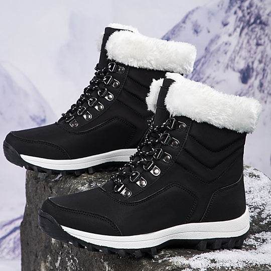 Damen Winterstiefel mit weichem Kunstfellkragen und rutschfester Laufsohle EB