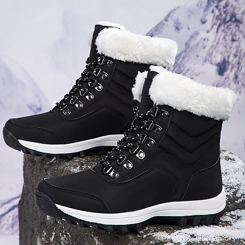 Damen Winterstiefel mit weichem Kunstfellkragen und rutschfester Laufsohle EB