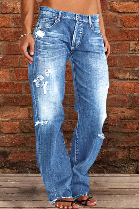 Damen lockere Jeans im Used-Look EB