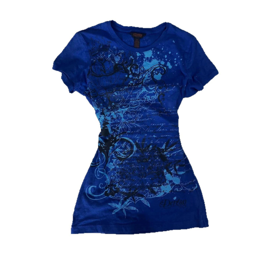 Damen Grafik-Print T-Shirt mit urbanem Kunstdesign EB